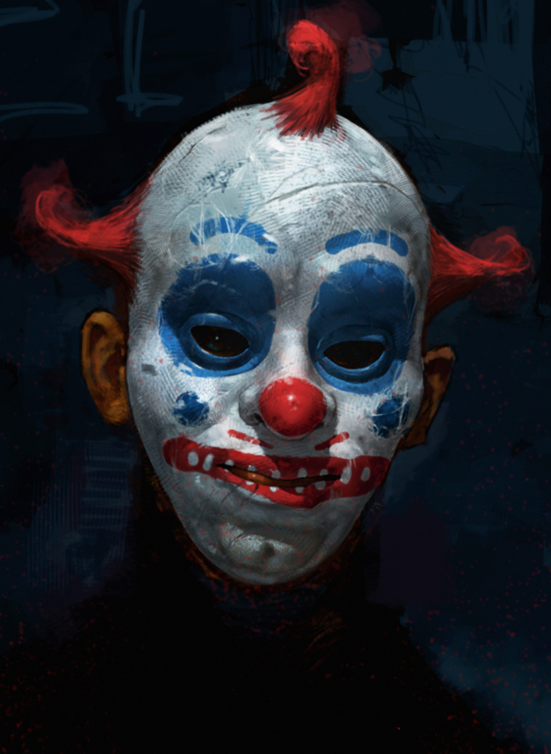 Illustration for article titled Never-seen Dark Knight concept art reveals the terrifying origins of the Joker's Clown Gang